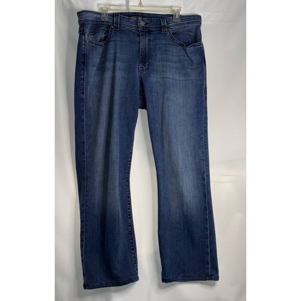 Fidelity Jeans Mens 36 Berlin Blue Dark Wash Jimmy Slim Straight Leg Stretch USA